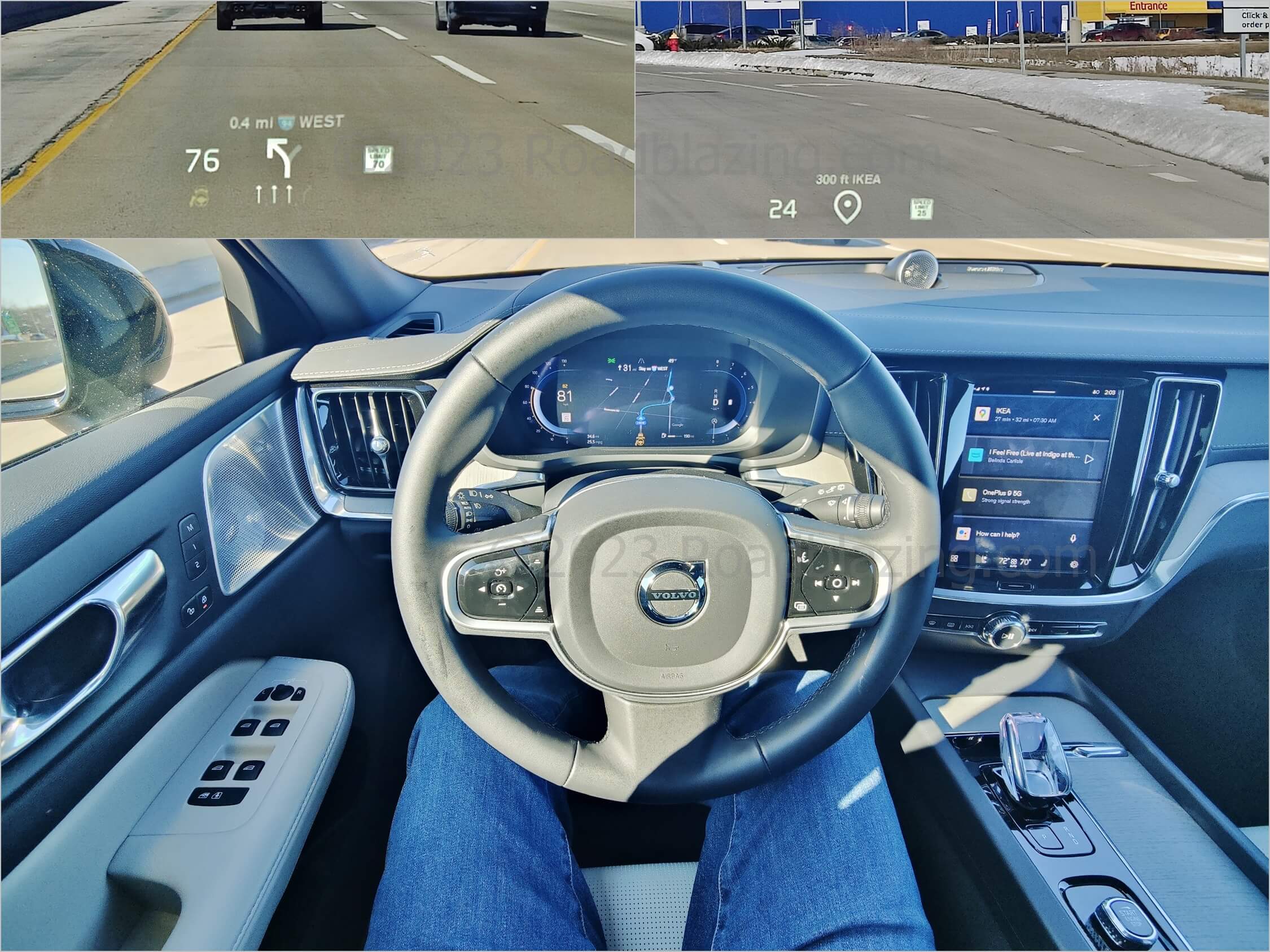 2023 Volvo V60 Cross Country B5 Ultimate AWD: driving w/ Pro Pilot ADAS & Google Maps navigation + HUD