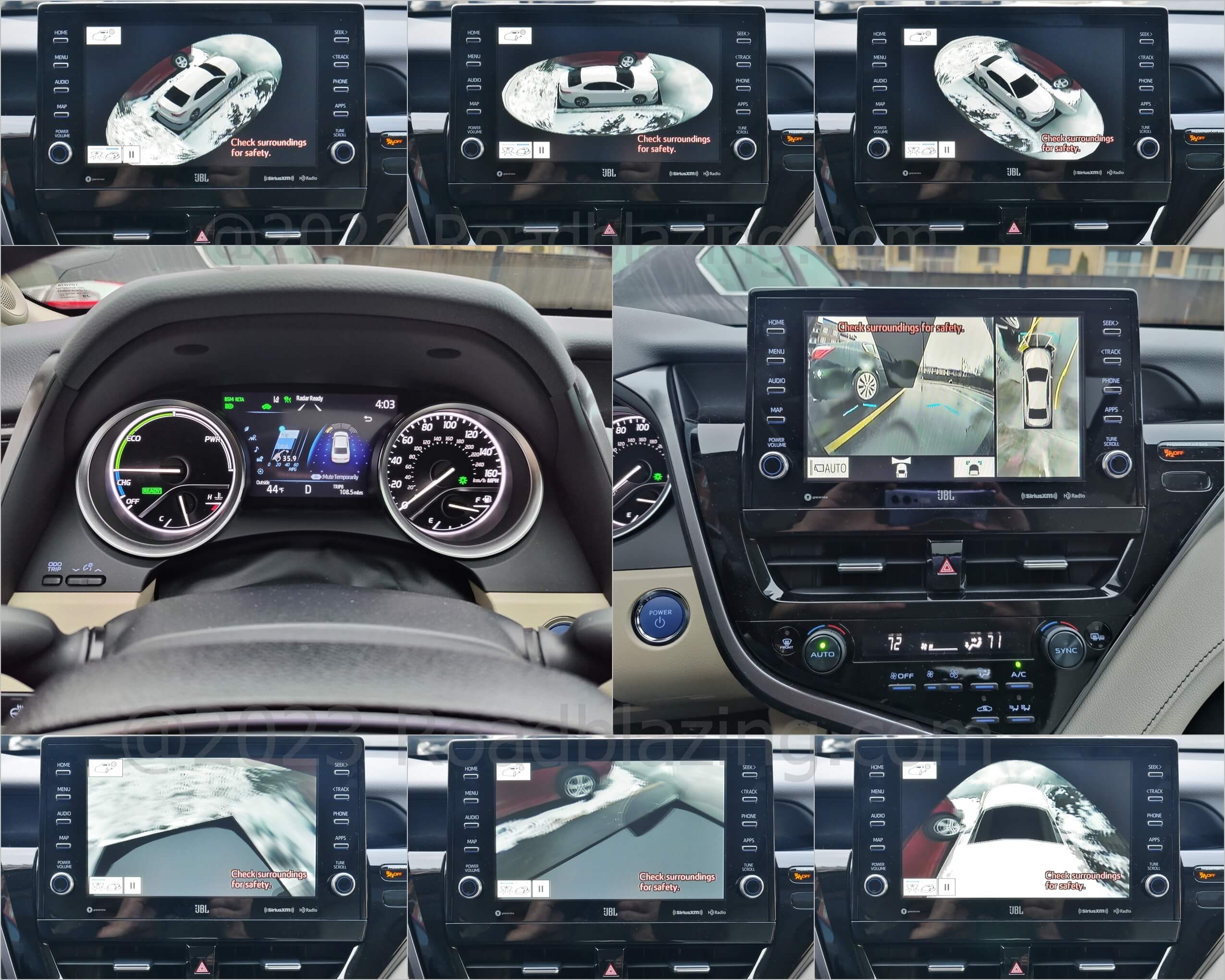 2023 Toyota Camry Hybrid XLE: Perimeter Scan & sonar park warning safety w/ Bird's Eye surround cameras