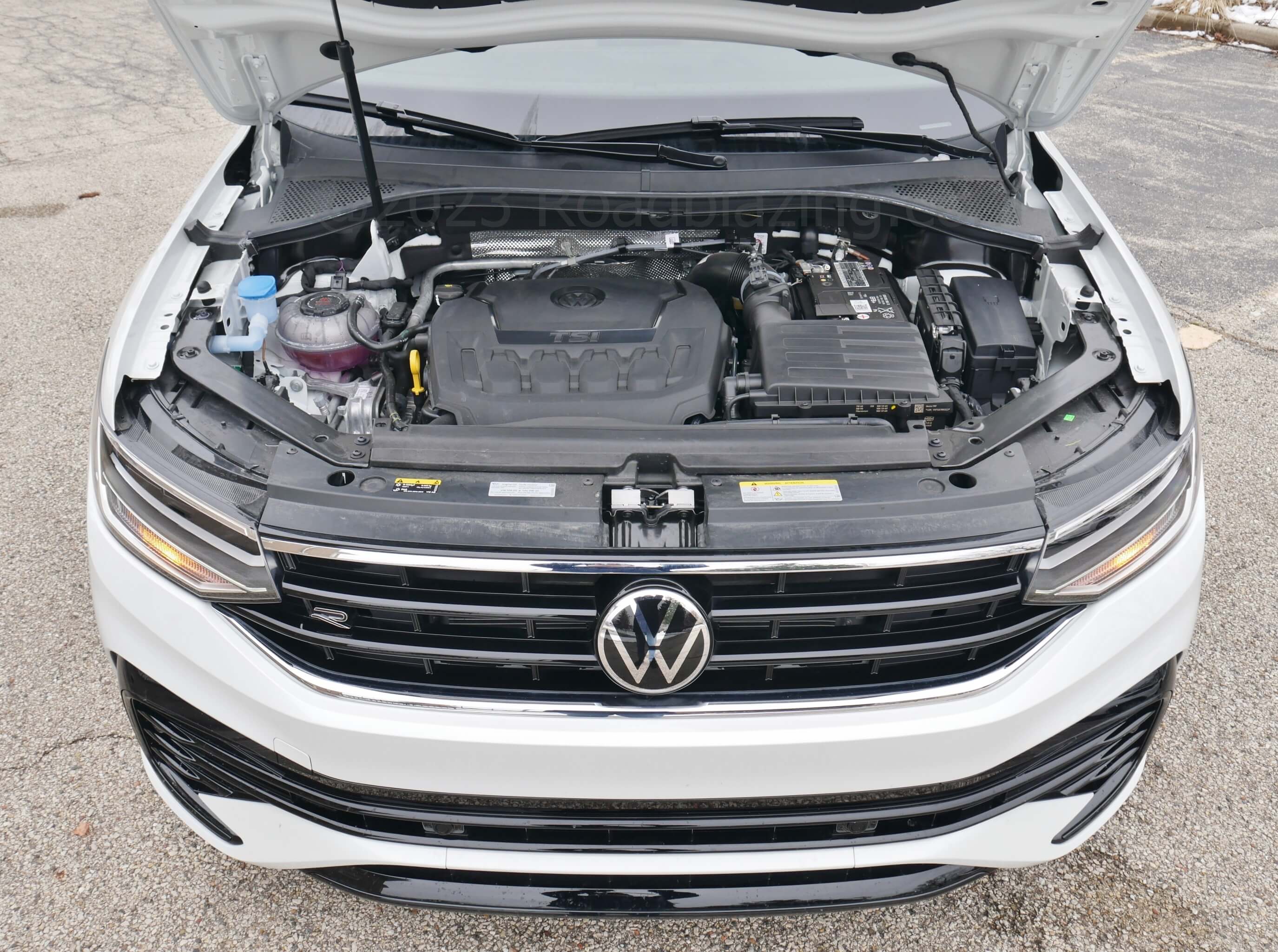 2023 Volkswagen Tiguan SE R-Line Black 3-Row: Miller Cycle turbo gas EA-888 I-4 churns out 220 lb-ft, delivering 28 miles per gallon with the 8-speed manumatic transaxle