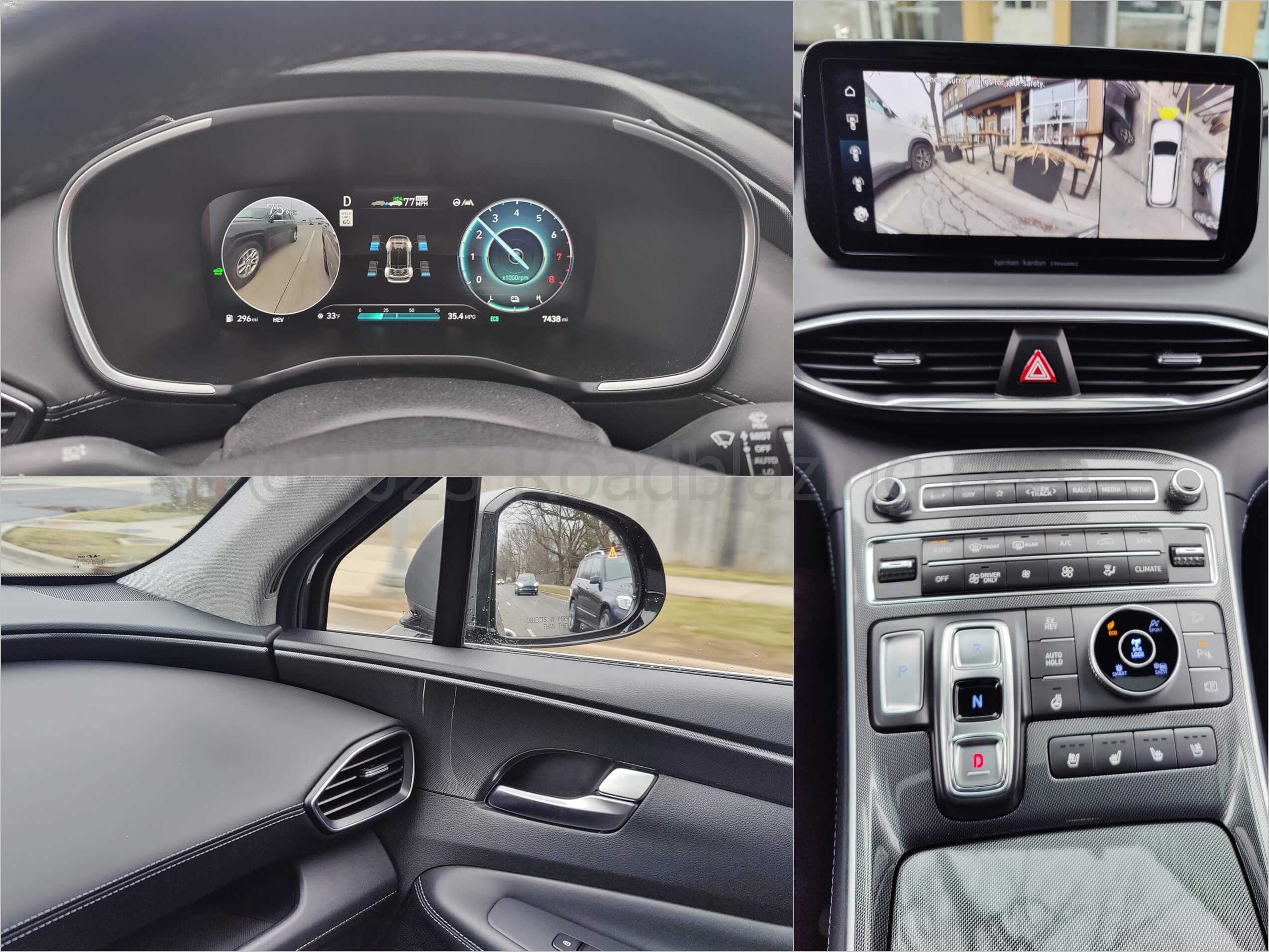 2022 Hyundai Santa Fe Limited PHEV AWD: visual advanced driver assist safety includes lane watch, blind sport warn & avoidance, surround camera w/ park warning