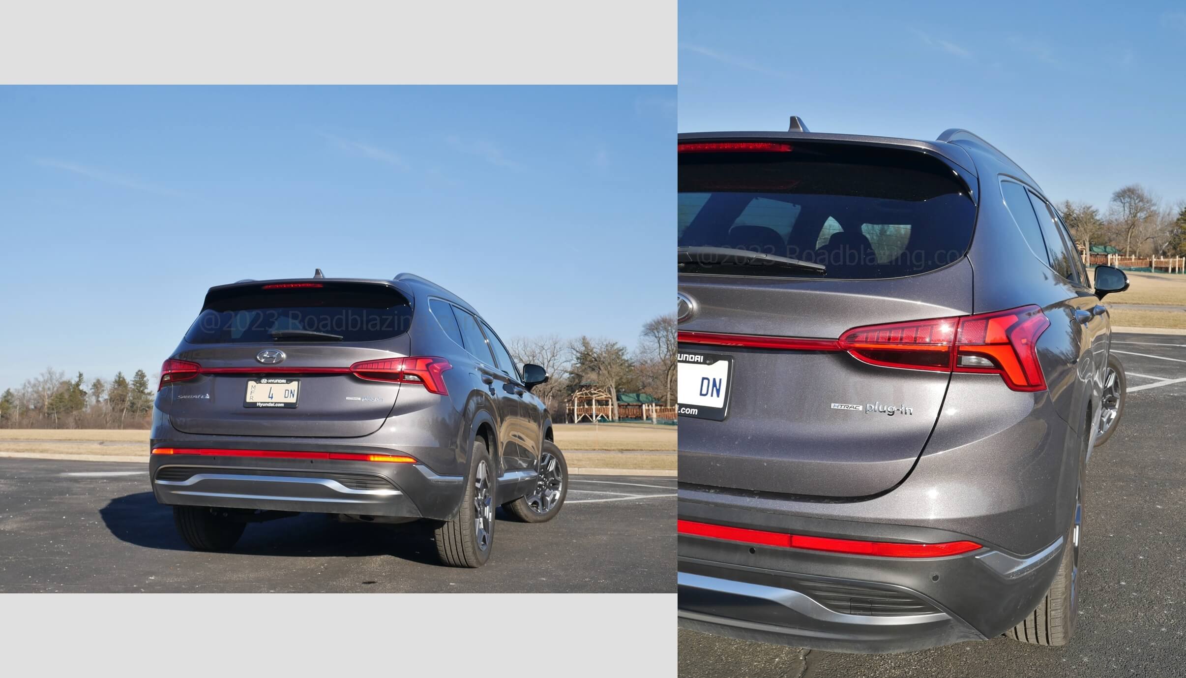 2022 Hyundai Santa Fe Limited PHEV AWD: full width bumper cover reflector bar & PHEV badging is new