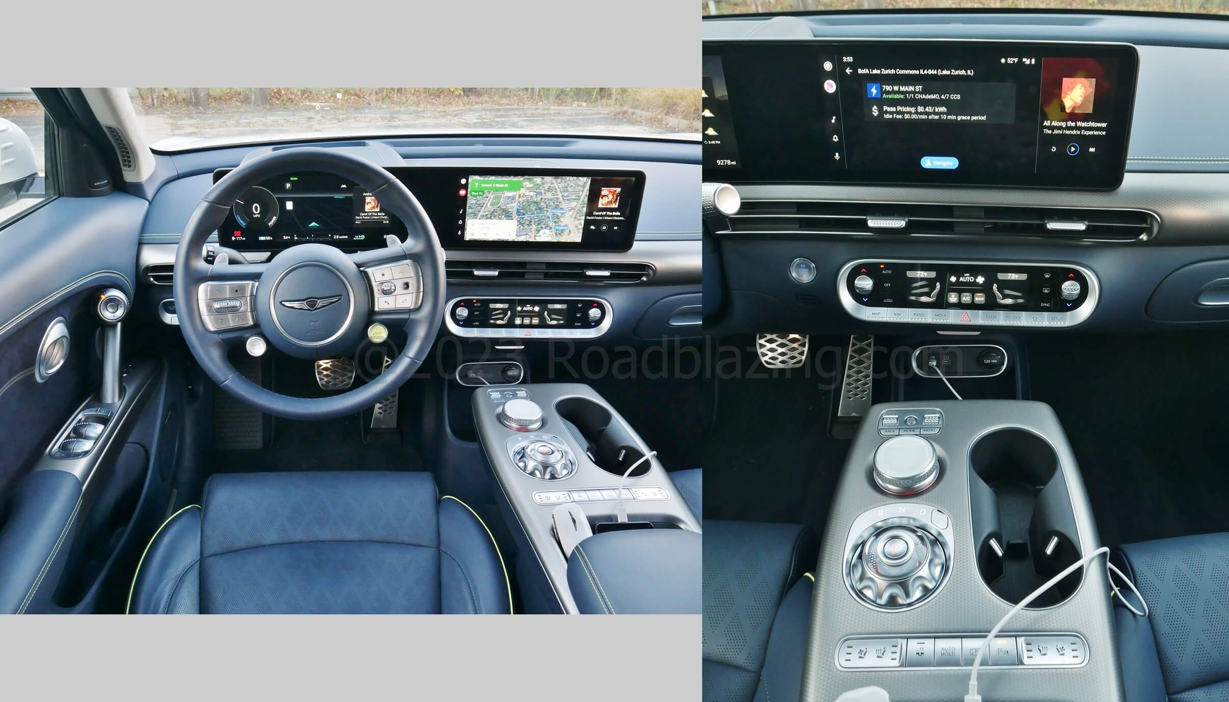 2022 Genesis GV60 Performance AWD EV: Android Auto & Apple CarPlay phone projection requires USB tether