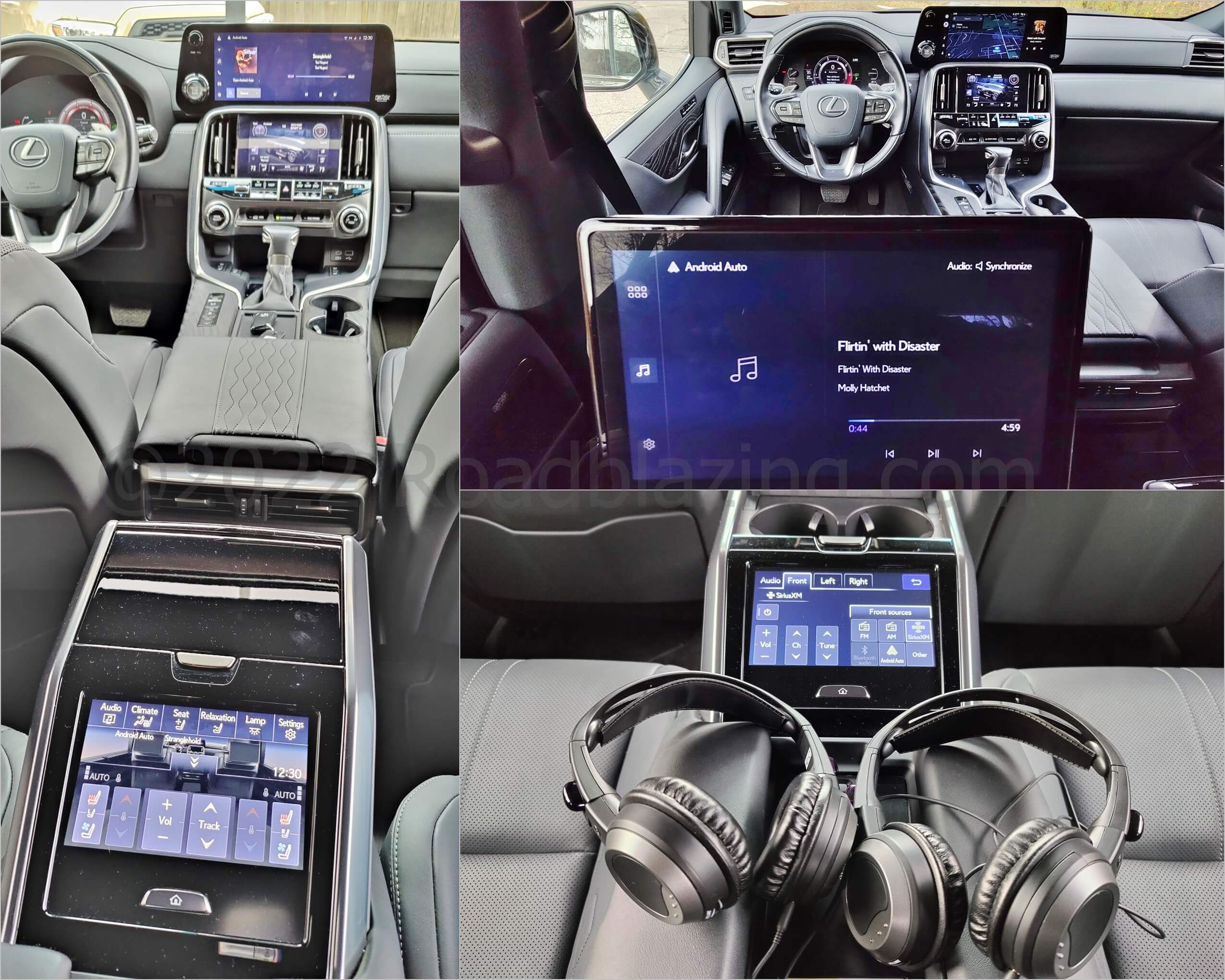 2022 Lexus LX 600 Ultra Luxury: 2nd Row dual airline seat entertainment w/ dual 10.2" 1st Row seat aft monitors and wireless hi fidelity headphones