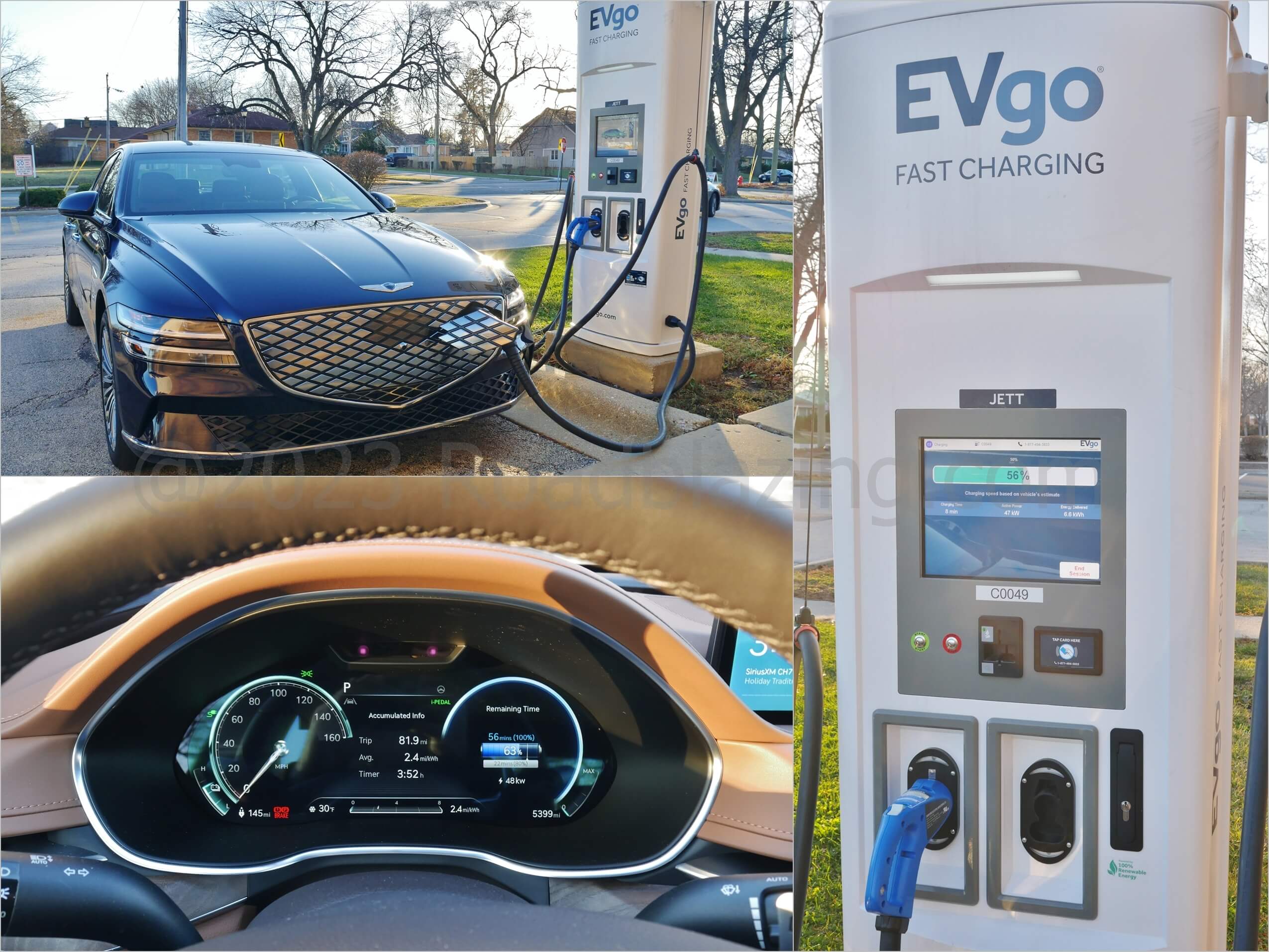 2023 Genesis Electrified G80 AWD: juicing up at an EVgo 50 kW dispenser