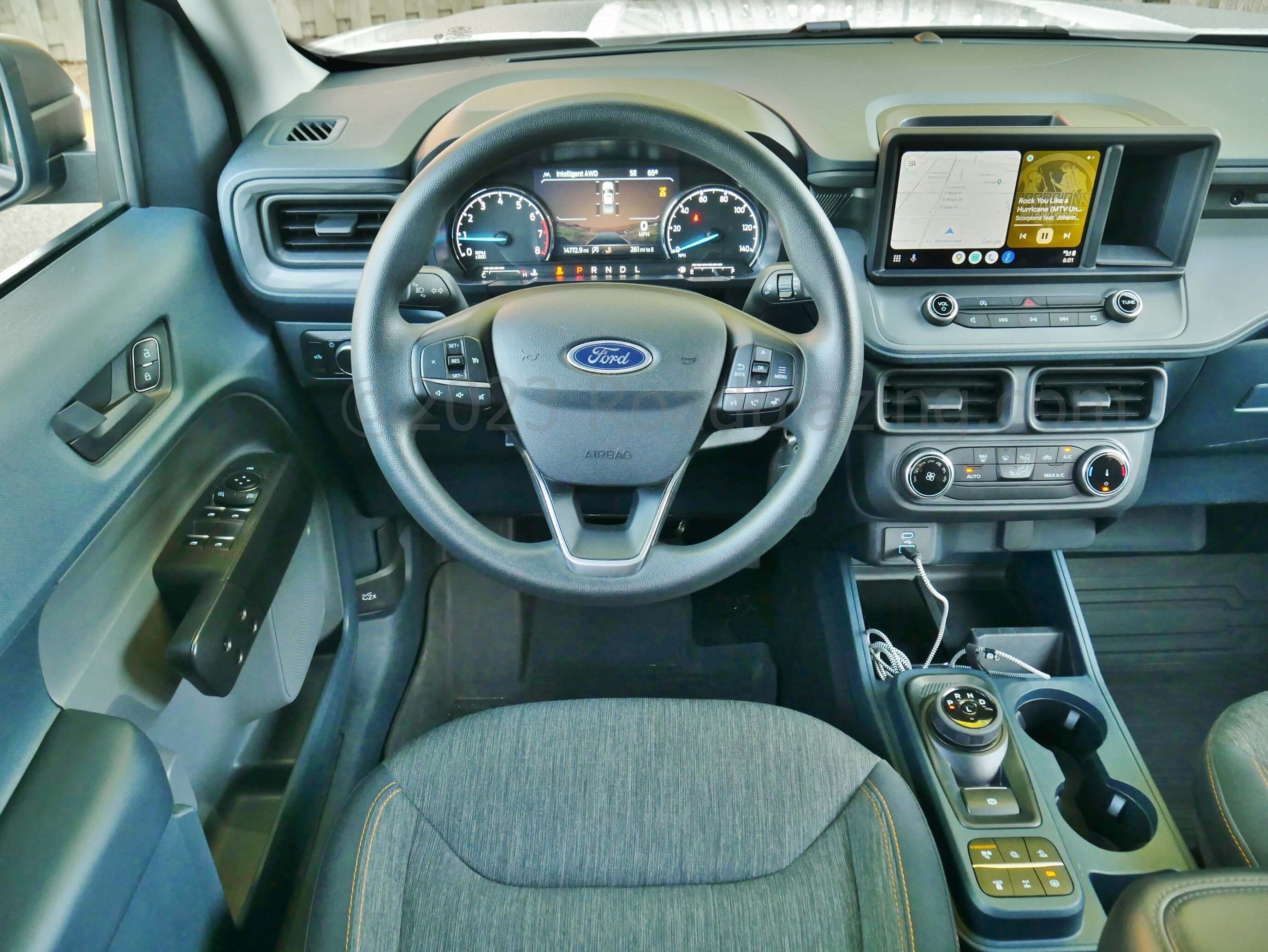 2023 Ford Maverick XLT Tremor AWD: wired Android Auto + Apple CarPlay phone app projection