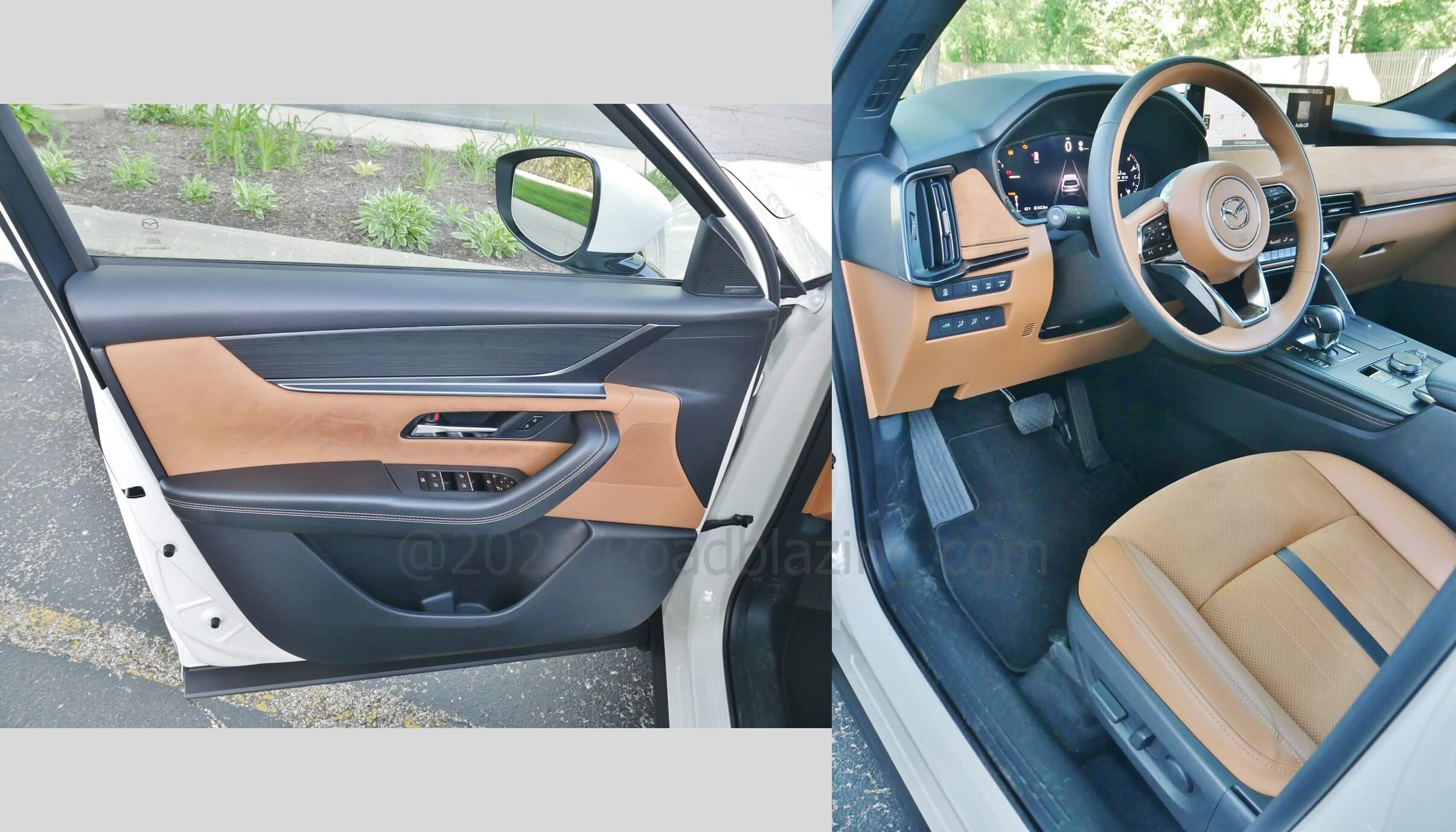 2024 Mazda CX-90 3.3 Turbo S Premium Plus AWD: eye popping Tan Nappa leather & simulated sueding greets occupants