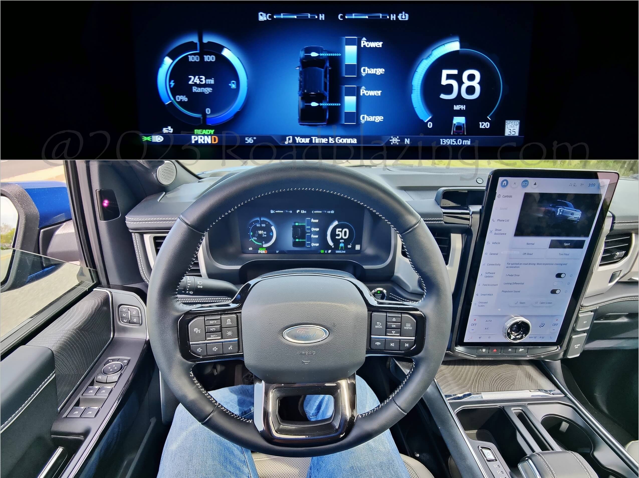 2022 Ford F-150 Lightning Platinum 4x4: Sport drive mode amps up the voltage to the twin E-Motors