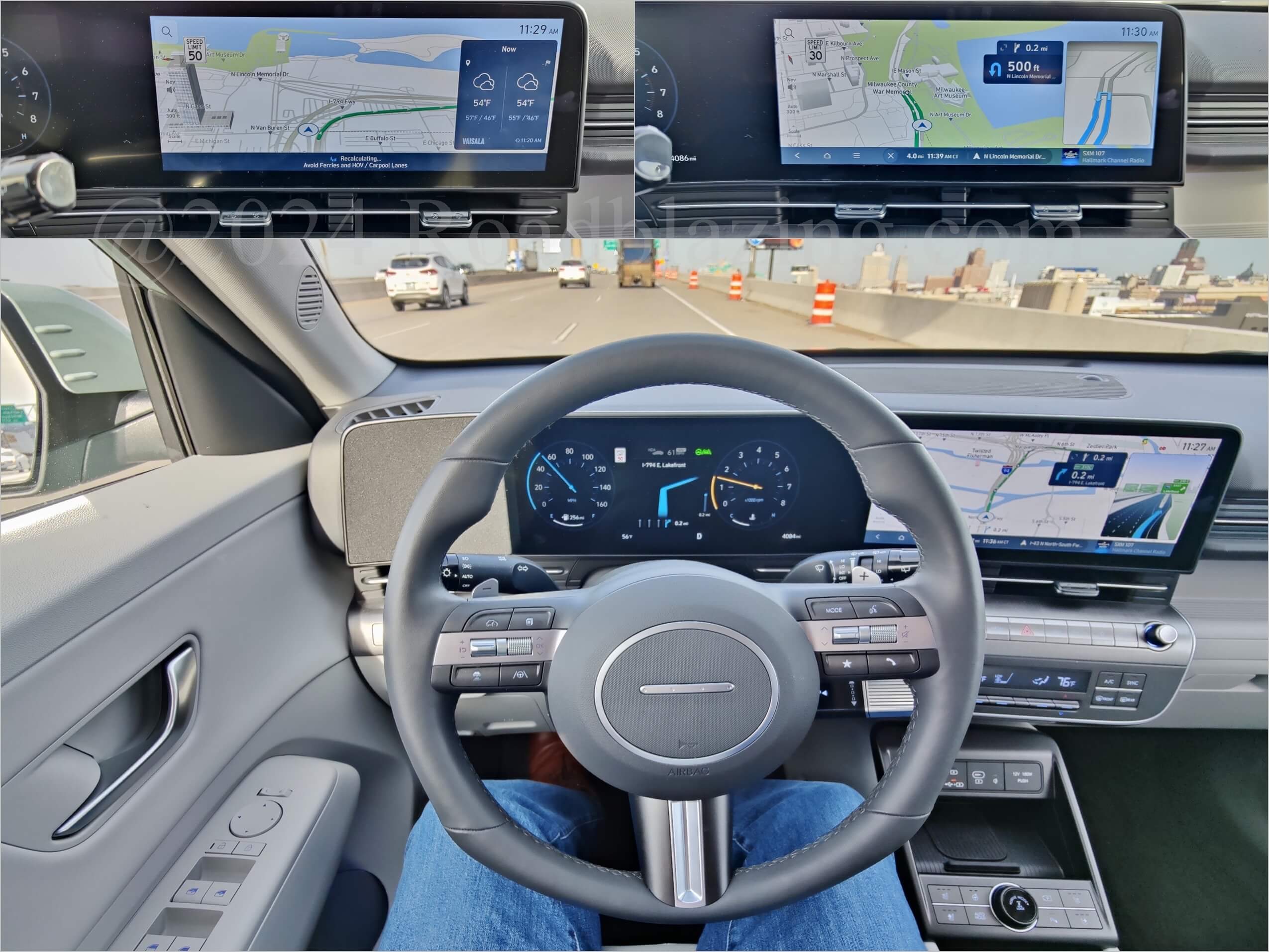 2024 Hyundai Kona Limited AWD: split screen native cloud navigation