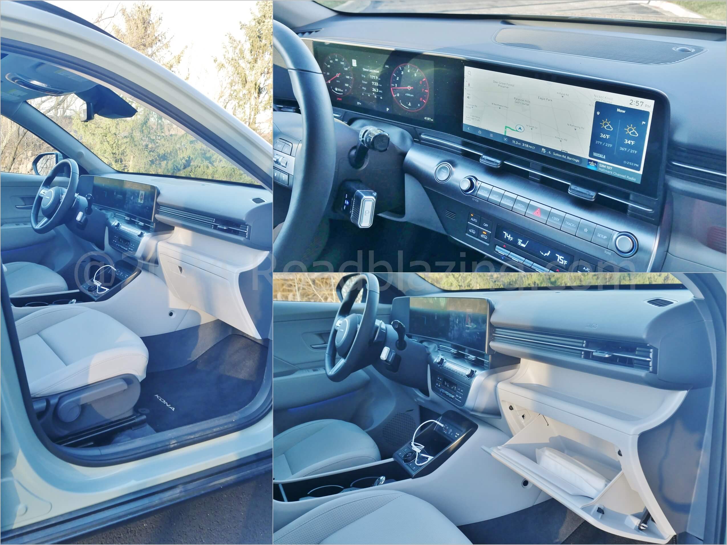 2024 Hyundai Kona Limited AWD: passenger entry + concave dual displays