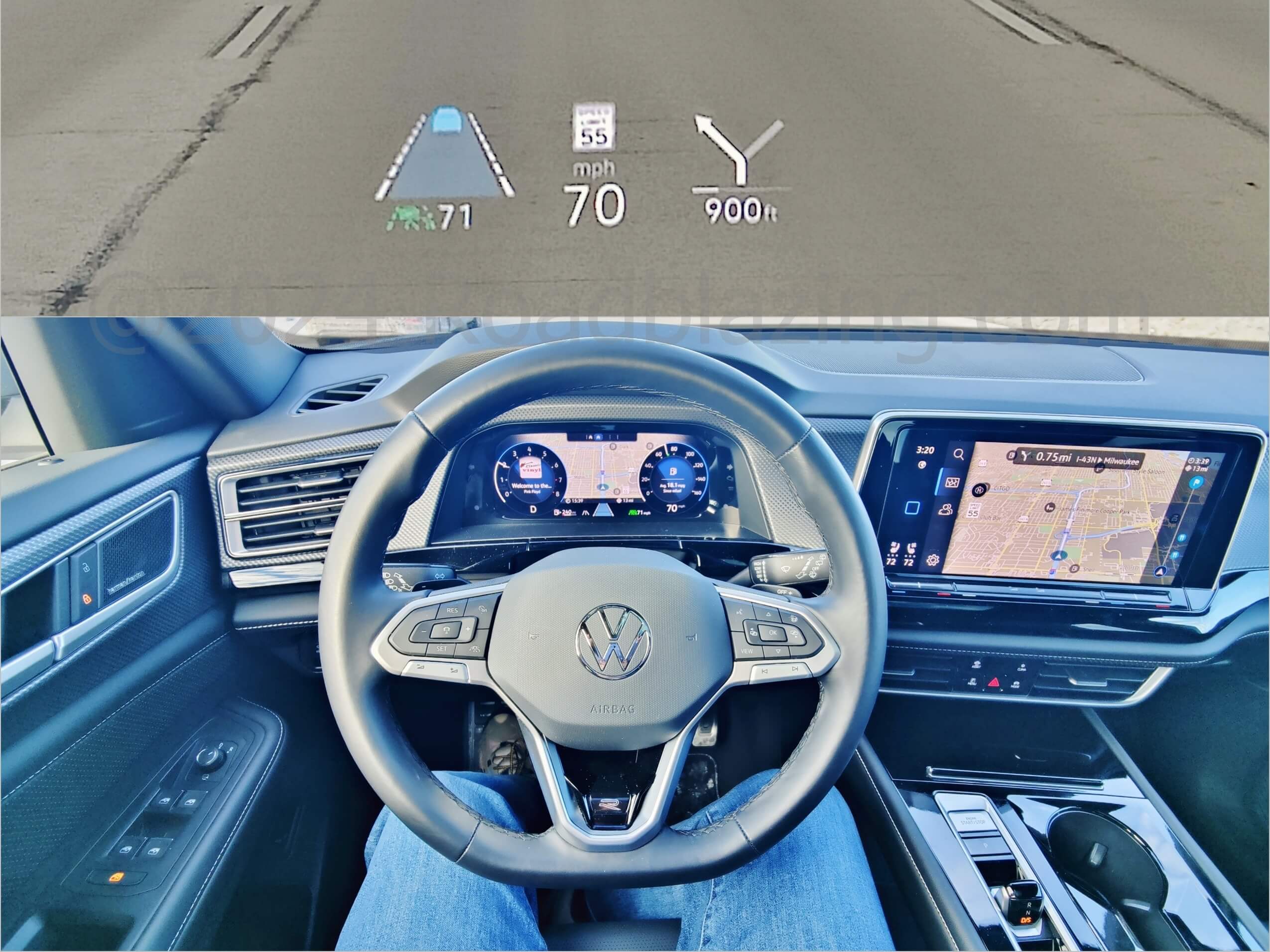 2024 Volkswagen Atlas Cross Sport 2.0T SEL R-Line 4Motion: driving w/ native navigation + HUD