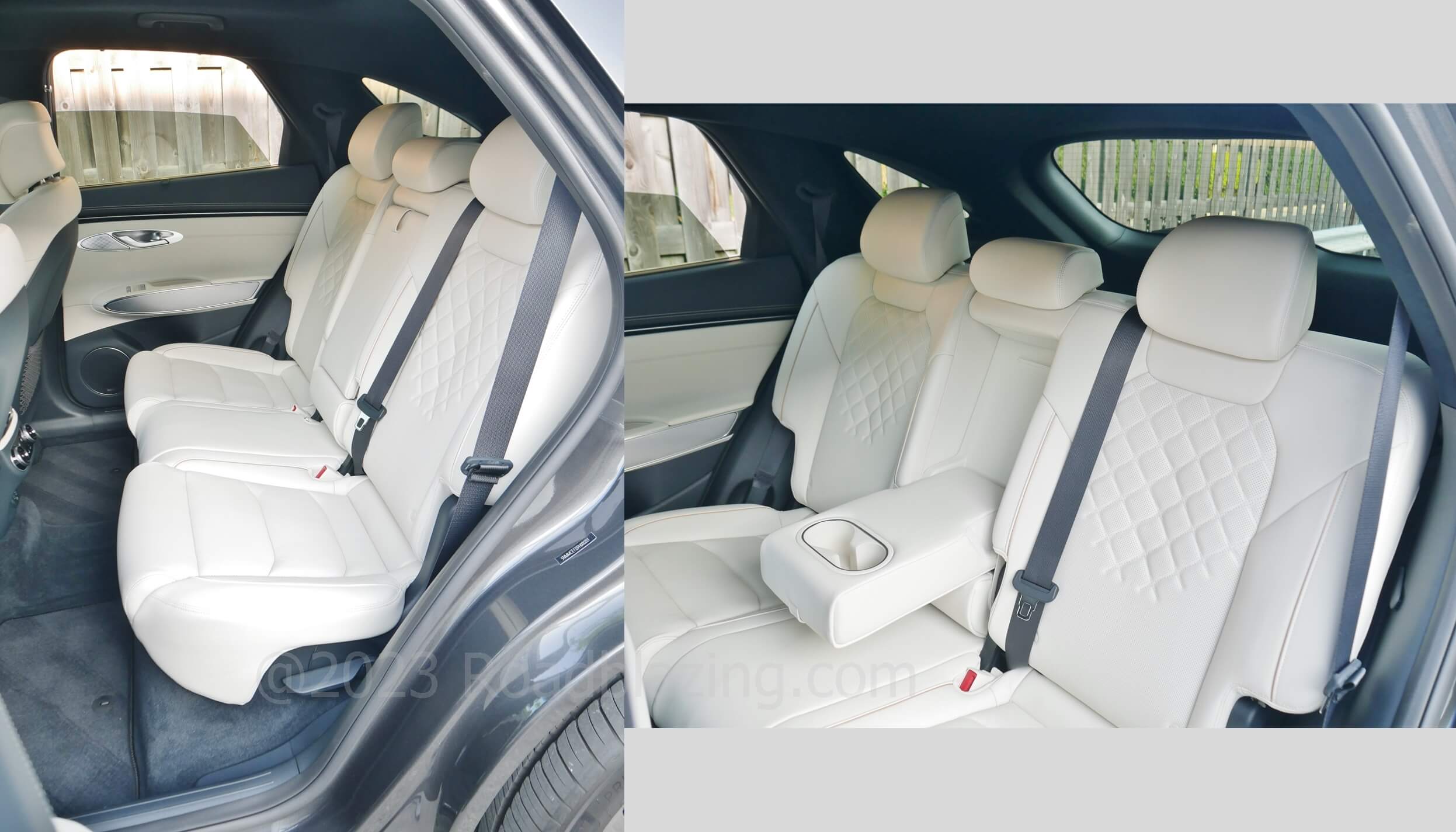 2023 Genesis Electrified GV70 AWD Prestige: heated 2nd Row adjusting split tilting seat backs.