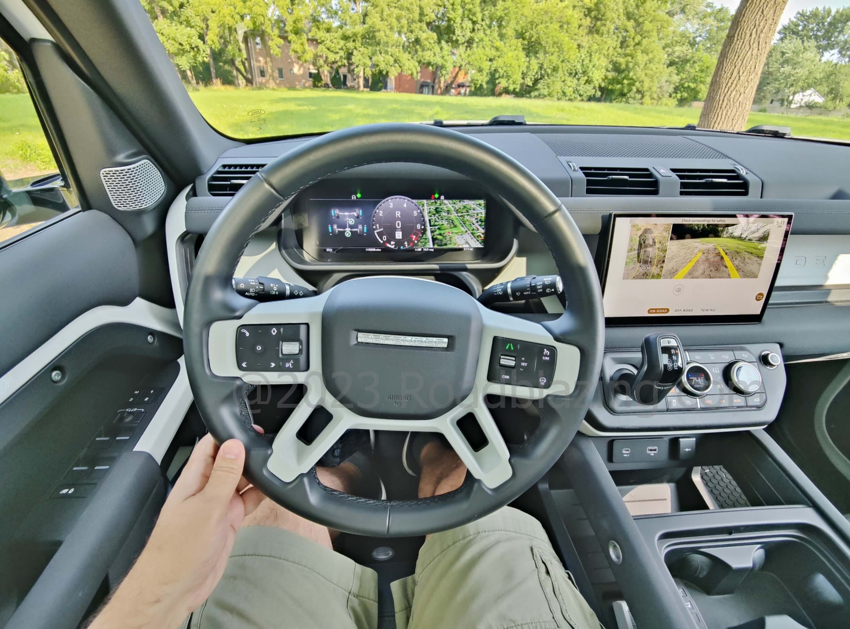 2023 Land Rover Defender 130 S: off road driving w/ surround + terrain camera